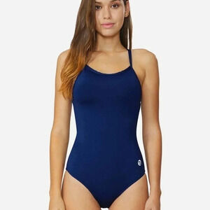BALEAF Women's Sz.  32 XS 1 Piece Athletic Swimsuit Blue Adjustable Strap UPF50+
